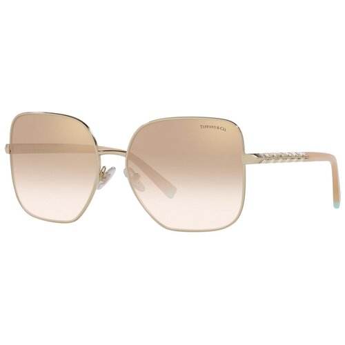 фото Солнцезащитные очки tiffany, квадратные, оправа: металл, для женщин, золотой