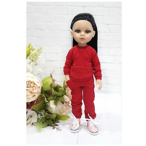 фото Комплект одежды и обуви для кукол paola reina 32 см (костюм и кеды), красный, розовый favoridolls