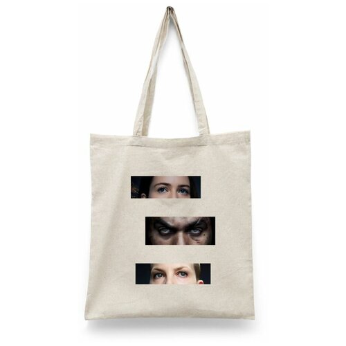 фото Сумка-шоппер унисекс каждому своё "видеть/see/сериал" белая