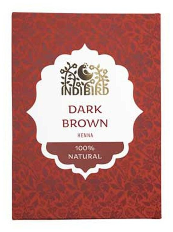 Натуральная краска для волос темно-коричневая Хна Indibird, 50 г