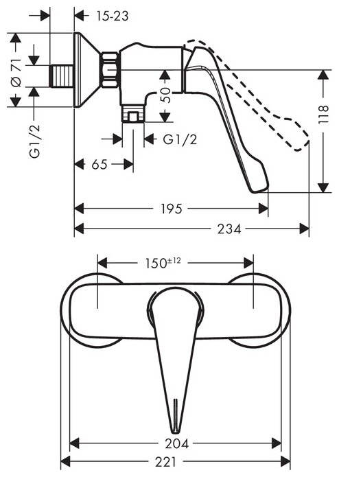 Смеситель для душа Hansgrohe - фото №2