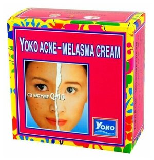 Yoko Крем для лица против акне и пигментации с коэнзимом Q10, Acne-Melasma Cream, 4 г,