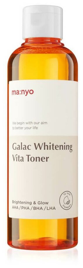 Manyo Factory Galac Whitening Vita Toner Мультивитаминный тонер для уставшей, тусклой кожи, 210 мл — фото 1