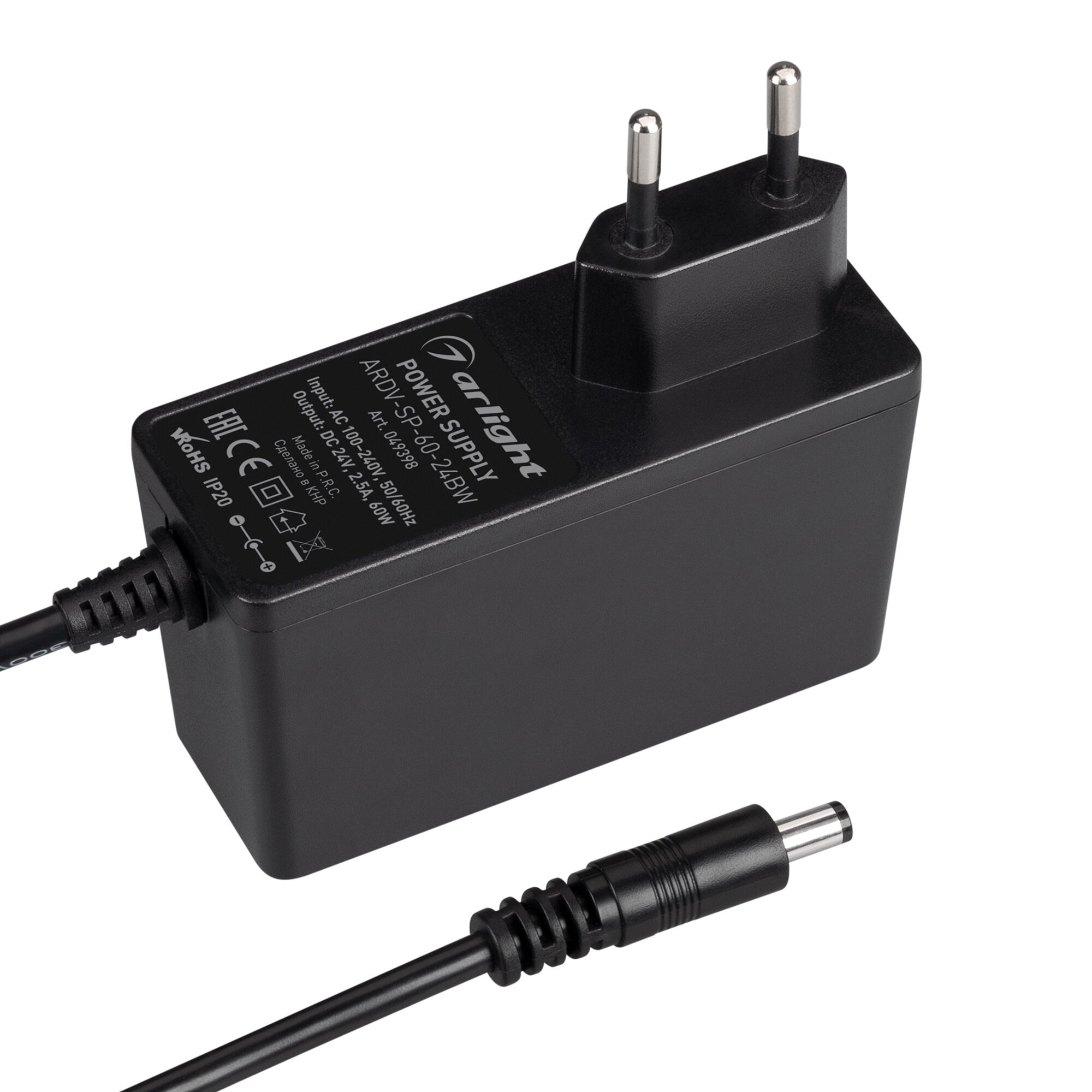 049398 Блок питания ARDV-SP-60-24BW (24V, 2.5A, 60W) (Arlight, Адаптер, 5 лет)