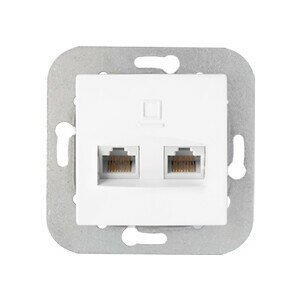 Розетка 2-ая компьютерная (скрытая) белая, Уют, Bylectrica (РК216-011) (BYLECTRICA)