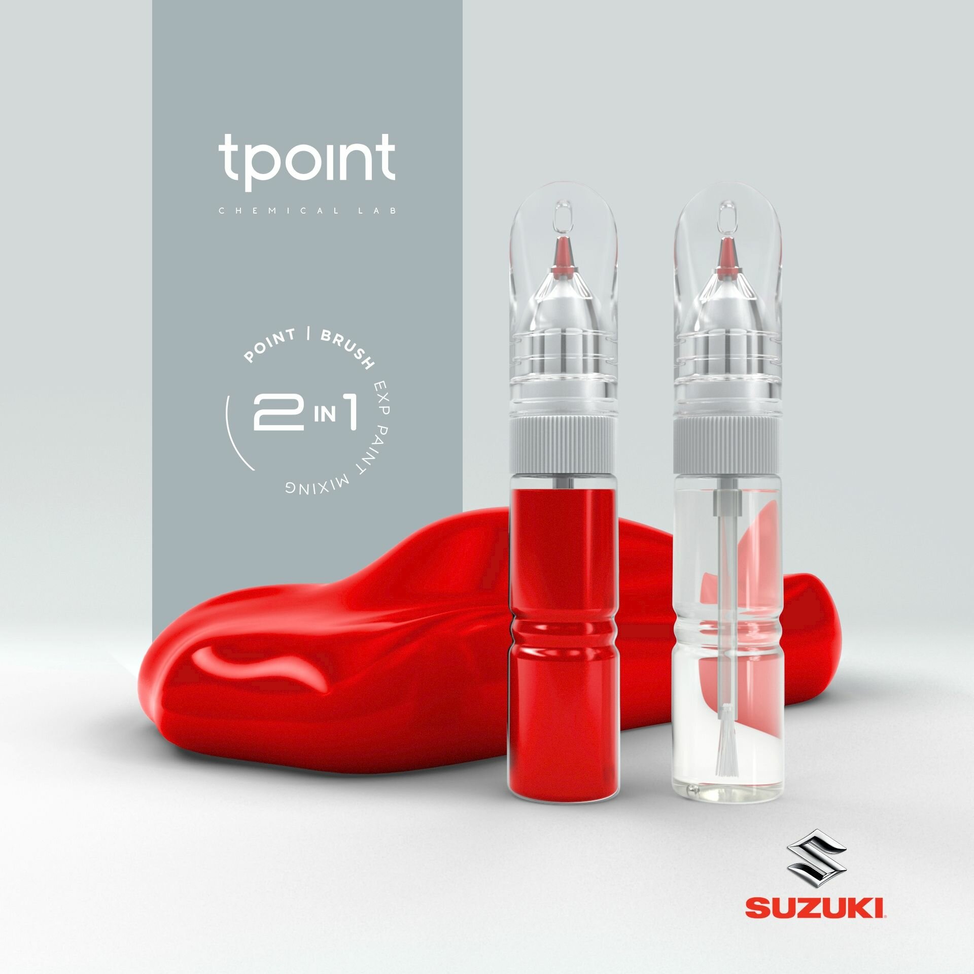 Набор - штрих-корректоров для Suzuki SX4 "BRIGHT RED", код цвета: Z9T, штрих-корректор от сколов и царапин, 20мл+20мл