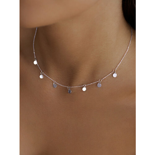 фото Колье pokrovsky, серебро, 925 проба, родирование, длина 38 см., серебристый pokrovsky jewelry