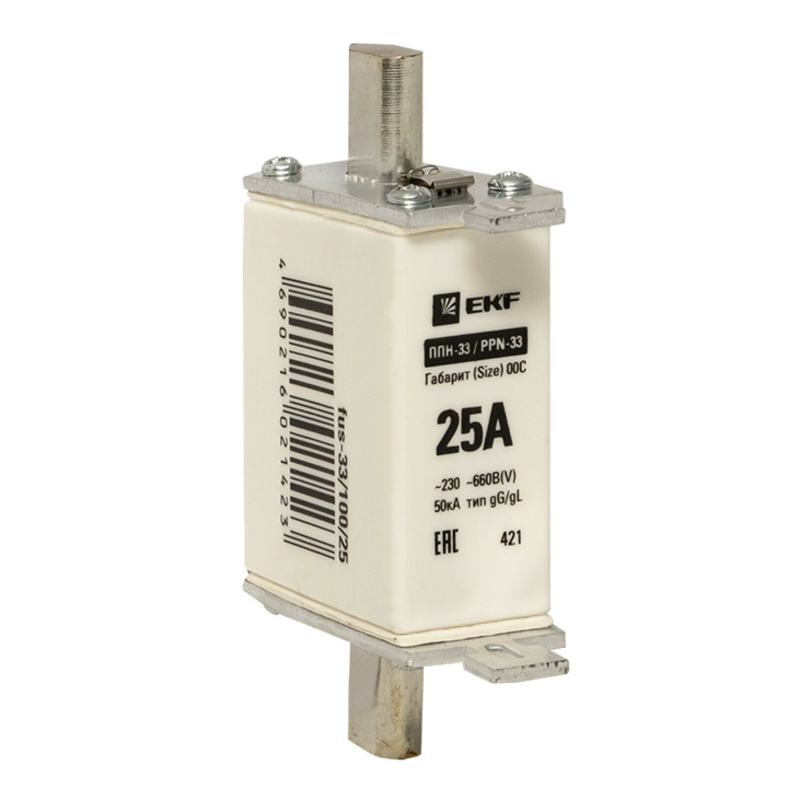 Плавкая вставка ППН-33 100/ 25А габарит 00С EKF - 1 шт