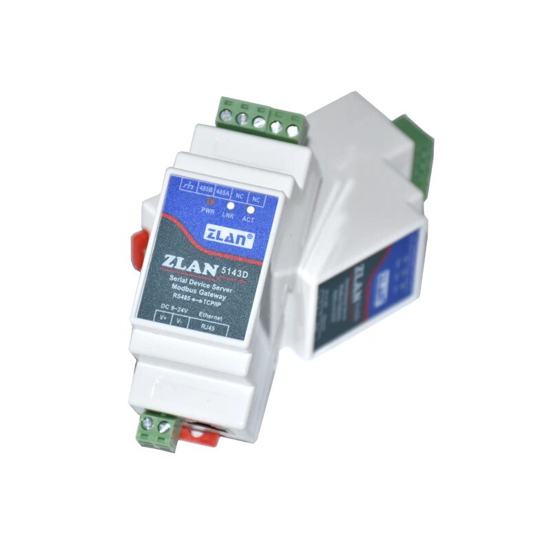 Крошечный последовательный порт RS485 ZLAN5143D на Din-рейку, преобразователь TCP/IP Ethernet, сервер Modbus RTU в Modbus TCP, 1 unit