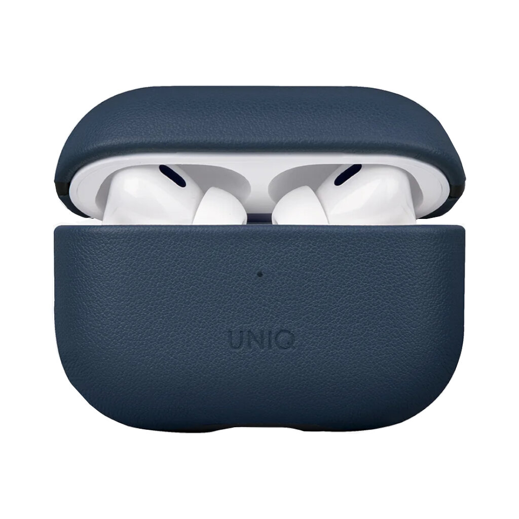 Кожаный чехол Uniq Terra Genuine Leather для AirPods PRO 2 (2022), цвет космический синий (Space Blue)
