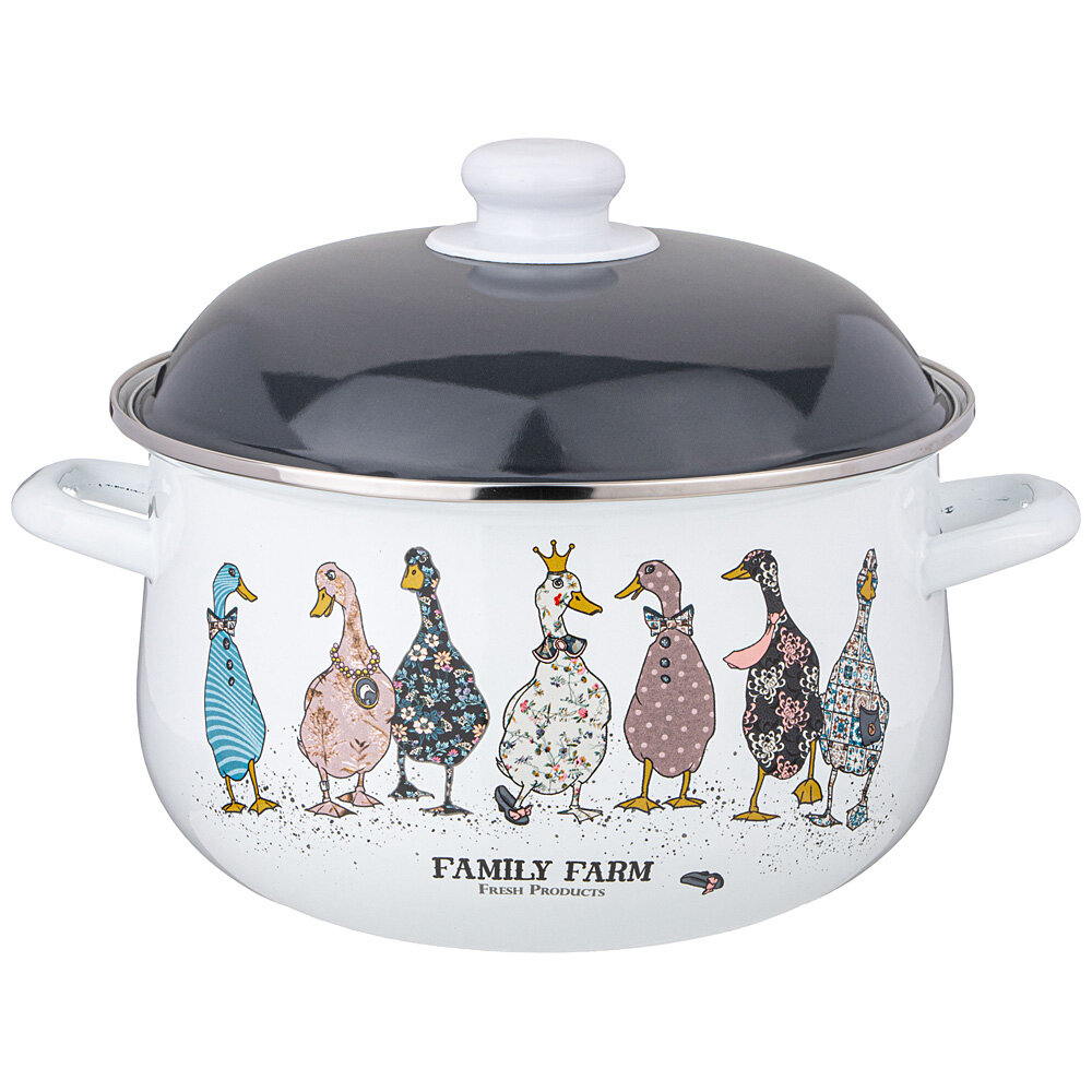 Кастрюля AGNESS 934-624 FAMILY FARM 5.0л