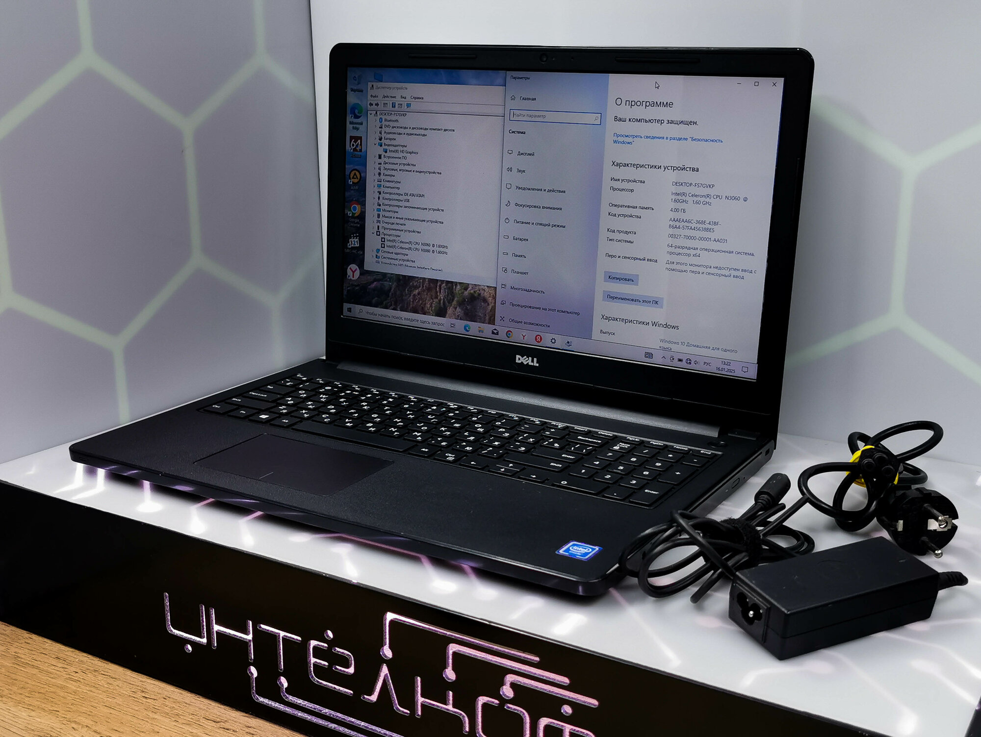 Ноутбук Dell Inspiron 15-3552, 15.6" 1366x768/Intel Celeron N3060/ RAM 4Gb/SSD 128 Gb/Intel HD Graphics