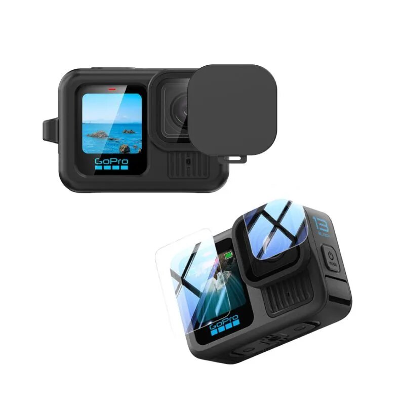Набор, защитные стёкла + силиконовый чехол для GoPro HERO 13 Black