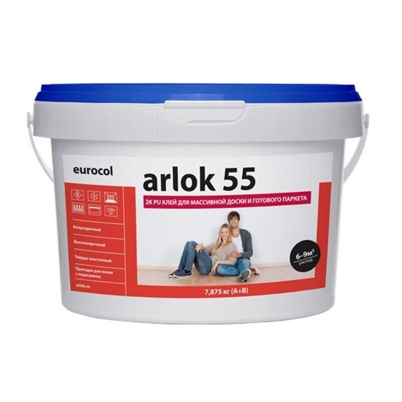 Arlok 55 PU 2K полиуретановый двухкомпонентный клей для паркета 14кг