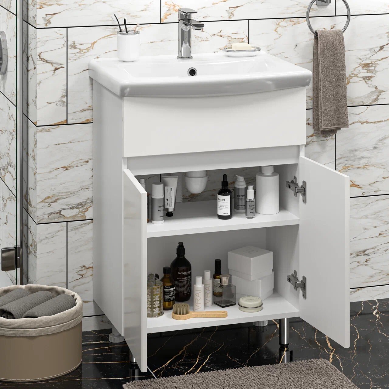 Комплект Misty Арно 60 с раковиной и сифоном