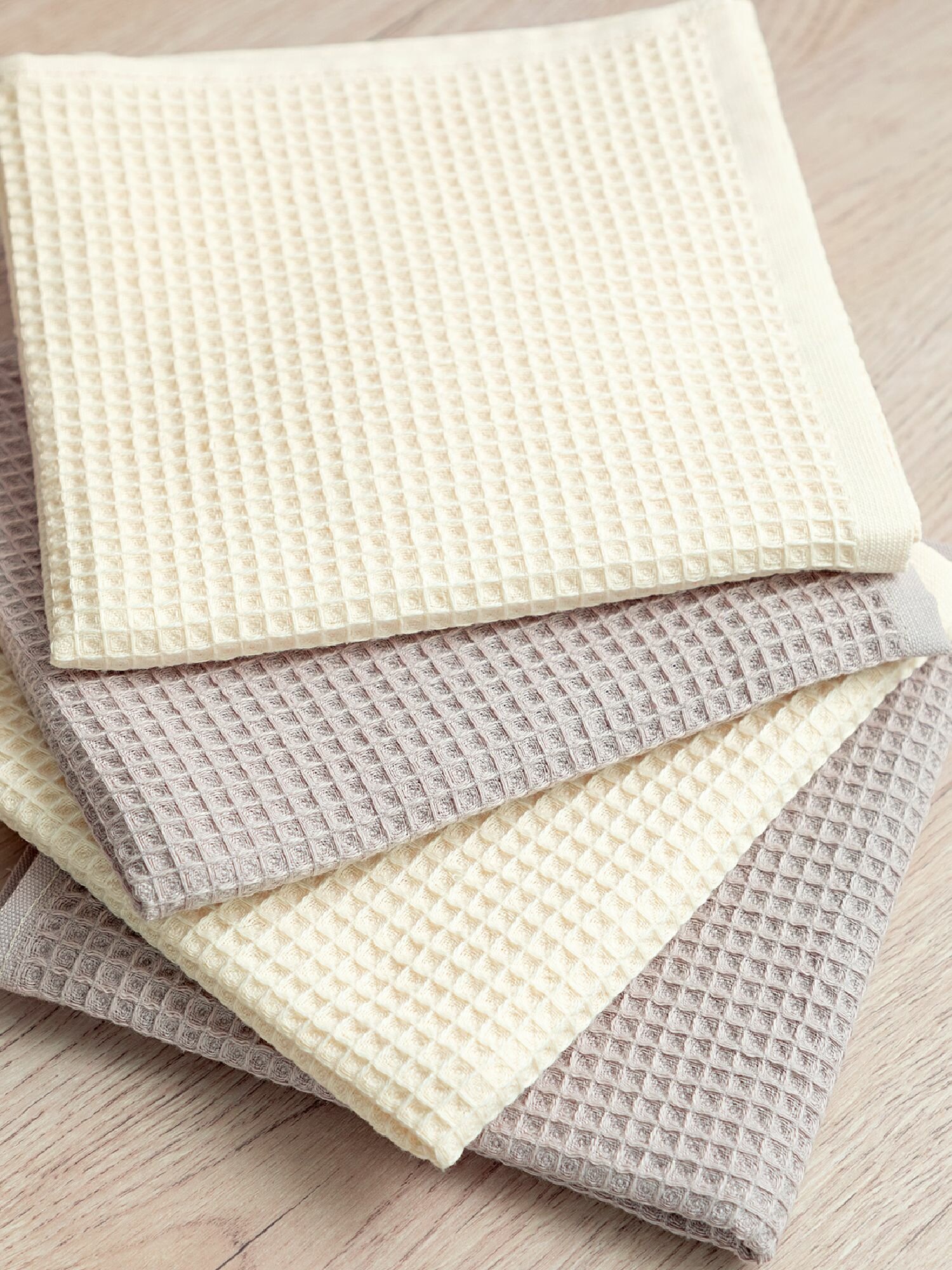 Унисон Полотенце кухонное 40х60 набор 4 шт ecru/beige, хлопок 100% — фото 1