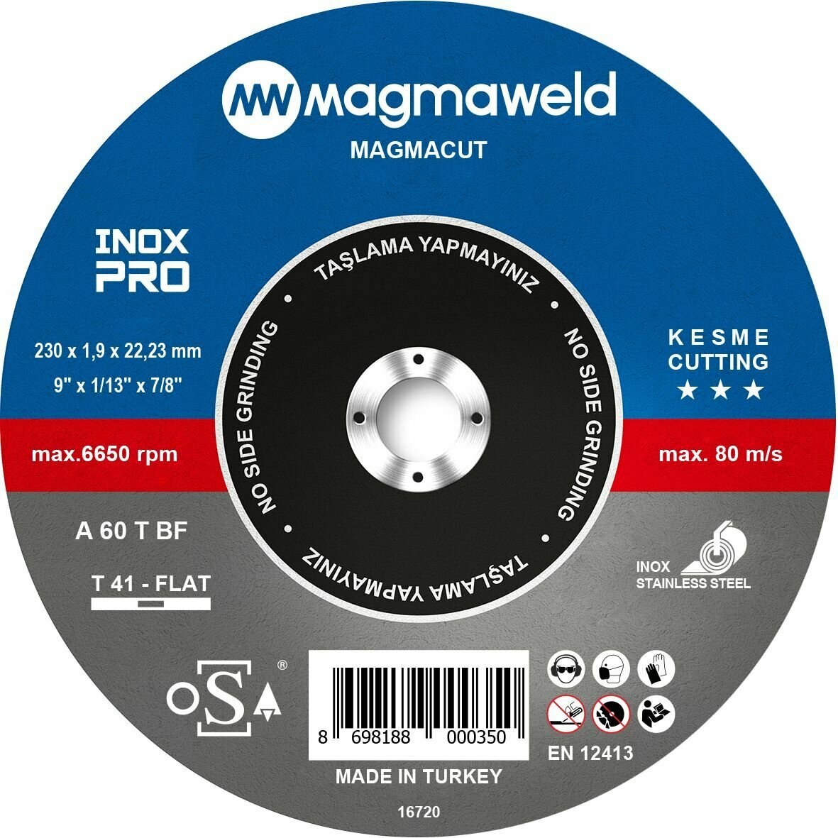 Круг отрезной (мет/нерж) MAGMACUT CUTTING DISC-INOXPRO 230 x 1.9 x 22 (mm)