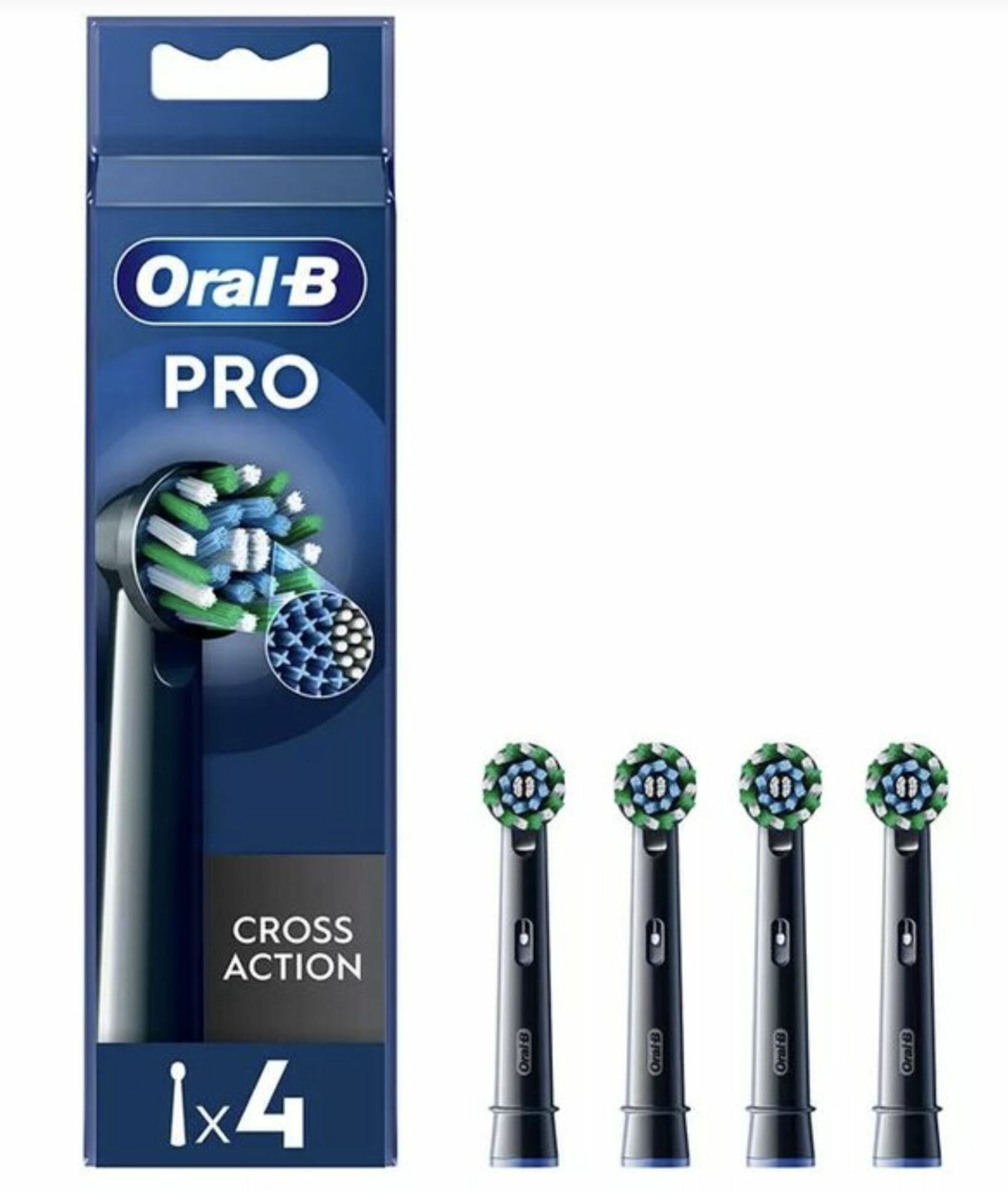 Насадка для зубной щетки ORAL-B EB50RX-4 BLK PRO, черный, (8006540847671)