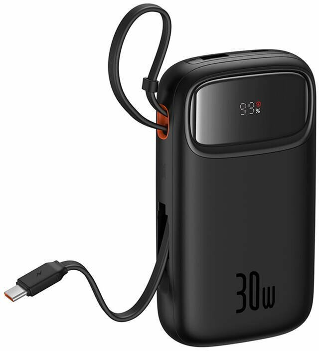 Внешний аккумулятор Baseus QPow 2 Digital Display with Type-C Cable 30W 20000mAh Cluster Black 12 мес. гарантия — фото 1