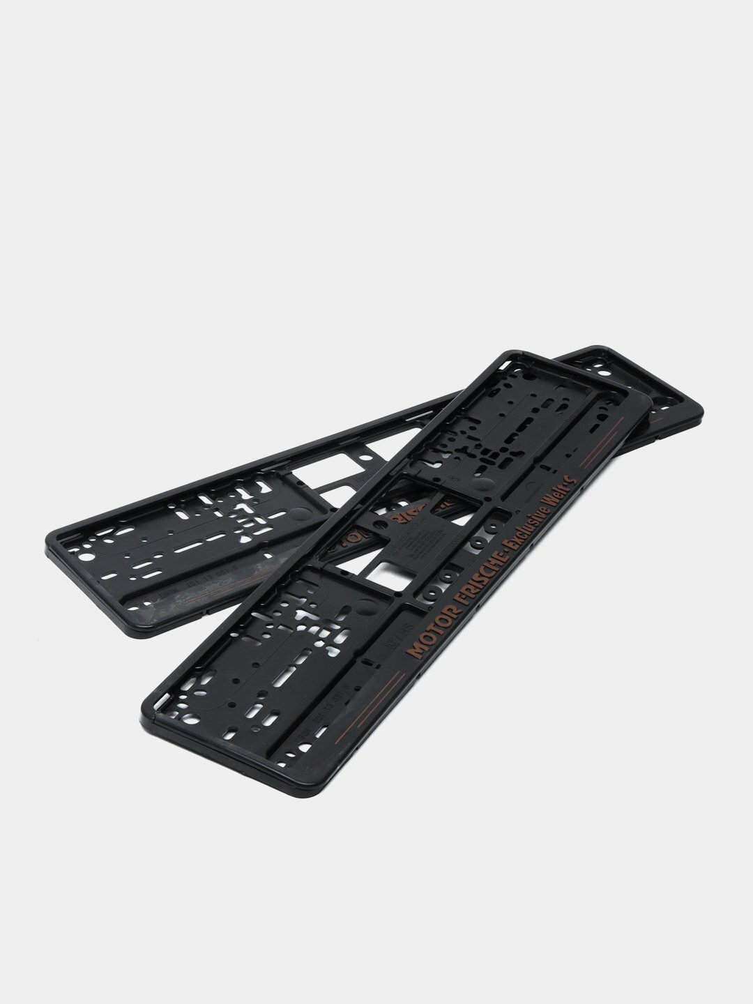 Рамка для номера под номер универсальная, черный цвет, в наборе 2 шт