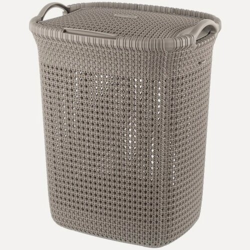 Изображение товара Корзина для белья EL Casa 37 л 39*31,5*50см с крышкой "Паола" (латте) (640451)