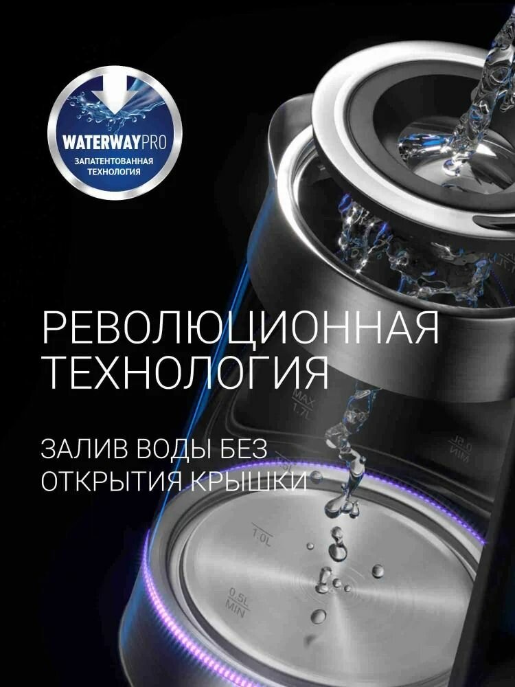 Чайник электрический с регулировкой температуры Polaris PWK 1725CGLD WIFI IQ Home / Умный чайник с алисой — фото 1