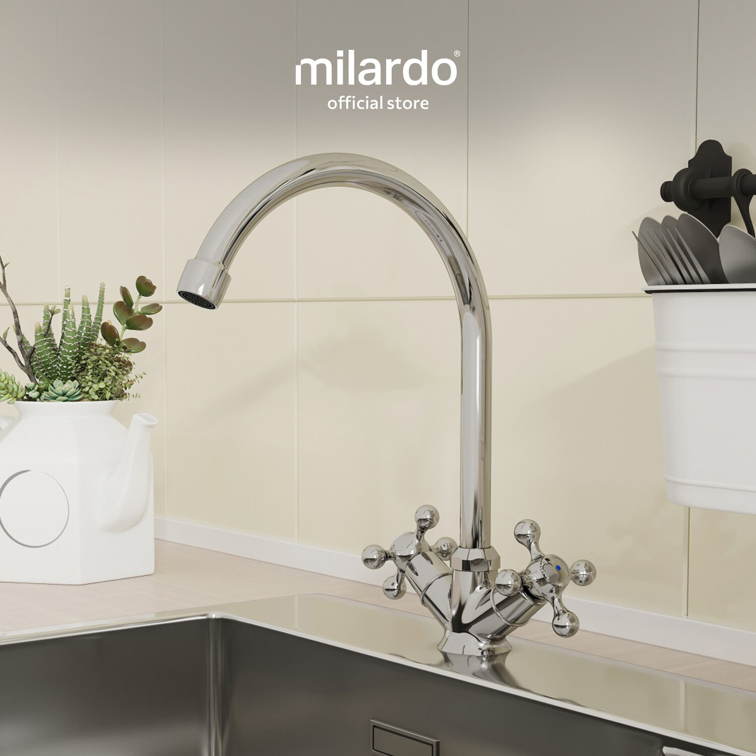 Смеситель для кухни Milardo Duplex DUPSB0JM05 глянцевый хром