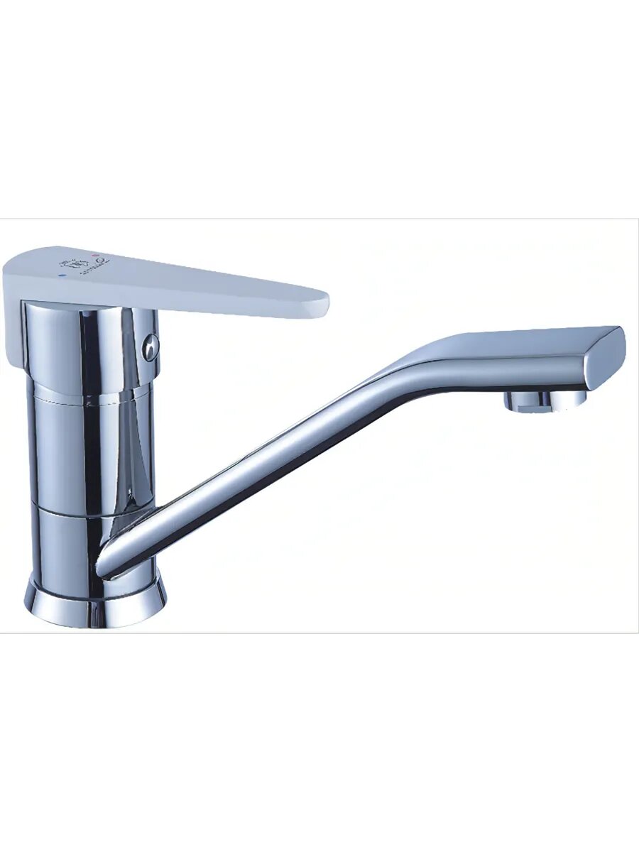 Смеситель Diadonna D87-448105W, поворотный излив, латунный, аэратор, однорычажное управление