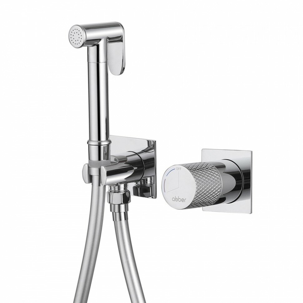 Смеситель ABBER Rund AF8725, латунь, гигиенический душ, рычажное управление, хром