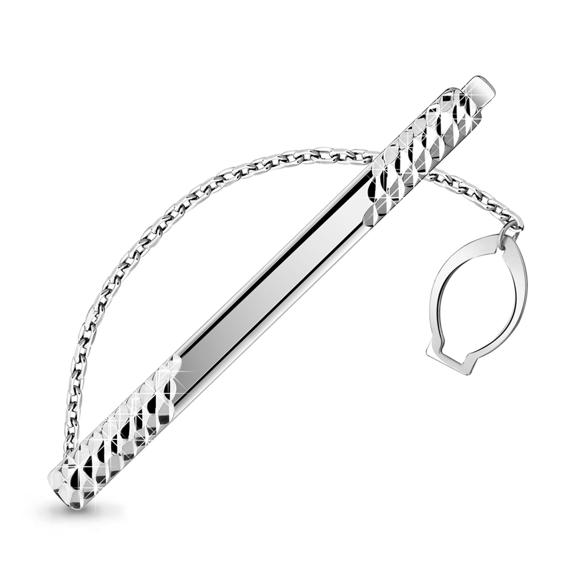 Зажим для галстука Diamant online, серебро, 925 проба, родирование