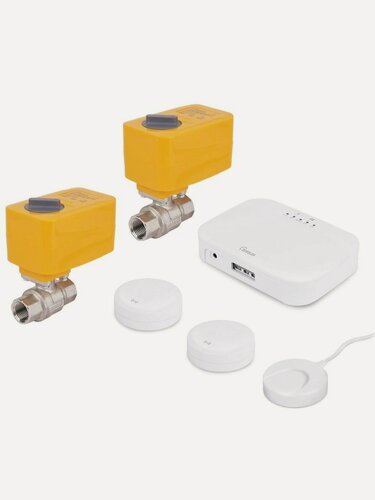 Изображение товара Система защиты от протечек воды Zeissler + TUYA 1 (Модуль управления; 2 шаровых крана (12В) 3/4"