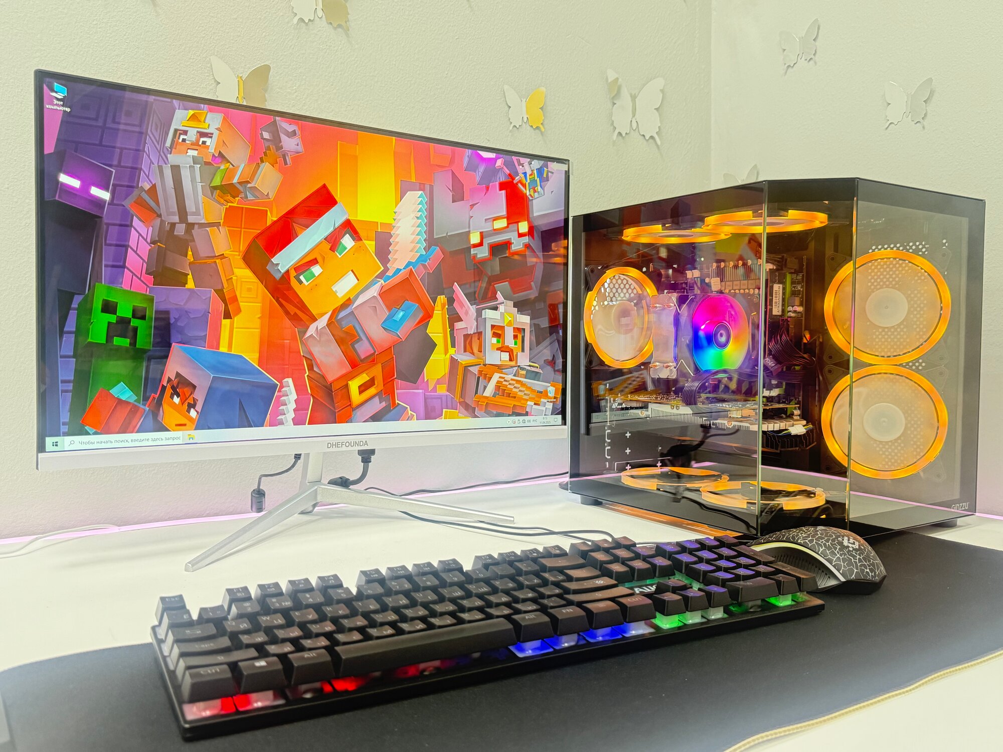 Игровой ПК Turbo Black "Intel + RX580 + 16 ГБ RAM + SSD + HDD + Монитор 24 дюйма"