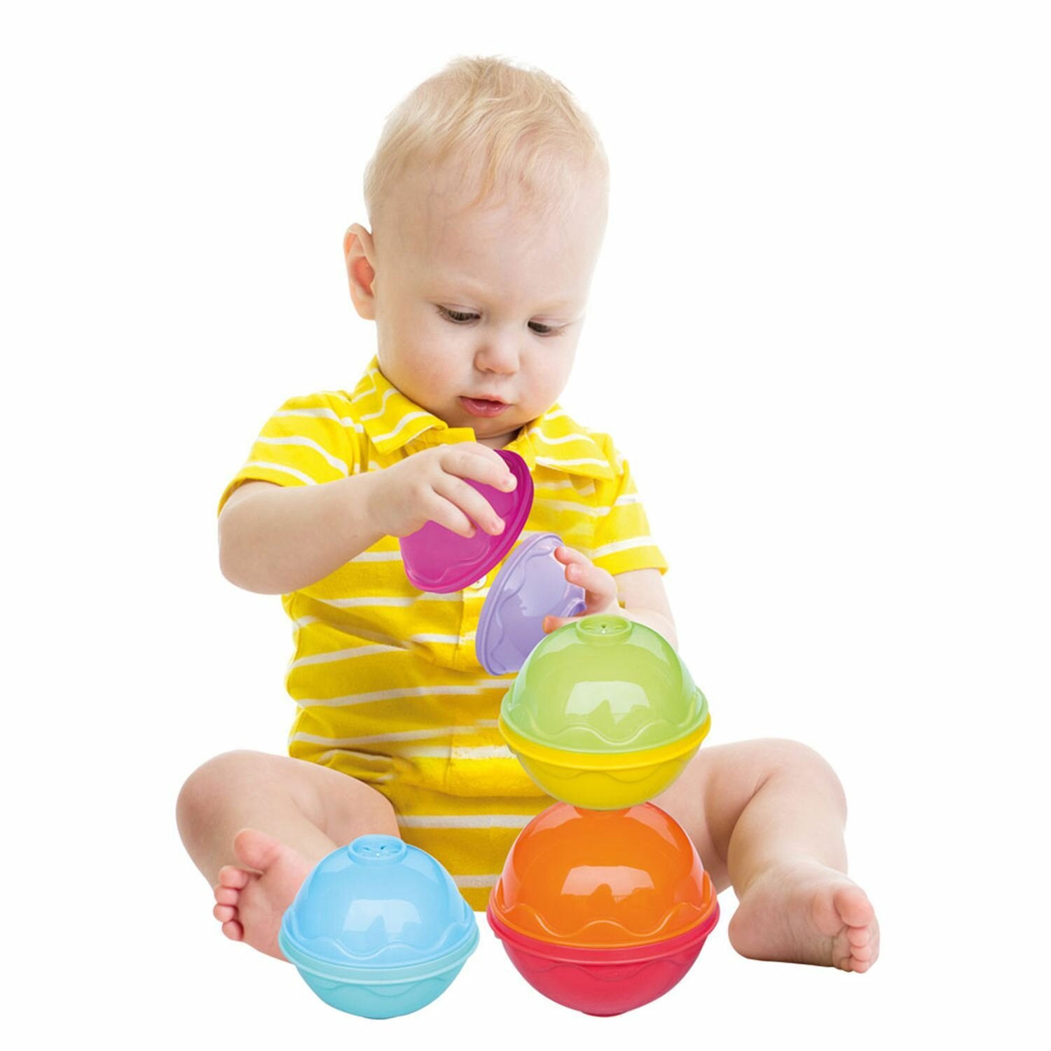 Логическая пирамидка 4в1, тарелочки-шарики — фото 1