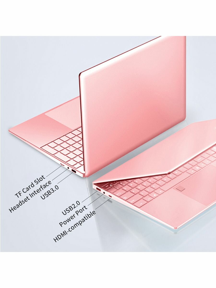 Ноутбук CARBAYTA N5095, 16ГБ RAM, 1024 ГБ SSD, Windows 11 Pro, IPS, 15.6", розовый русская клавиатура — фото 1