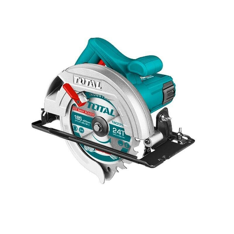 Циркулярная пила TOTAL TS11418526, мощность 1400 W, глубина пропила 65 мм, бирюзовая — фото 1