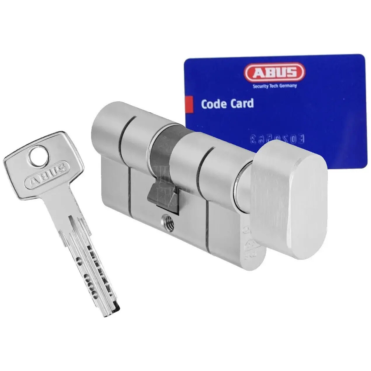 Профильный цилиндр ключ-вертушка ABUS KD10PS Z40/K40 80 mm (35+10+35) H-BOX с удлиненной шейкой ключа матовый никель