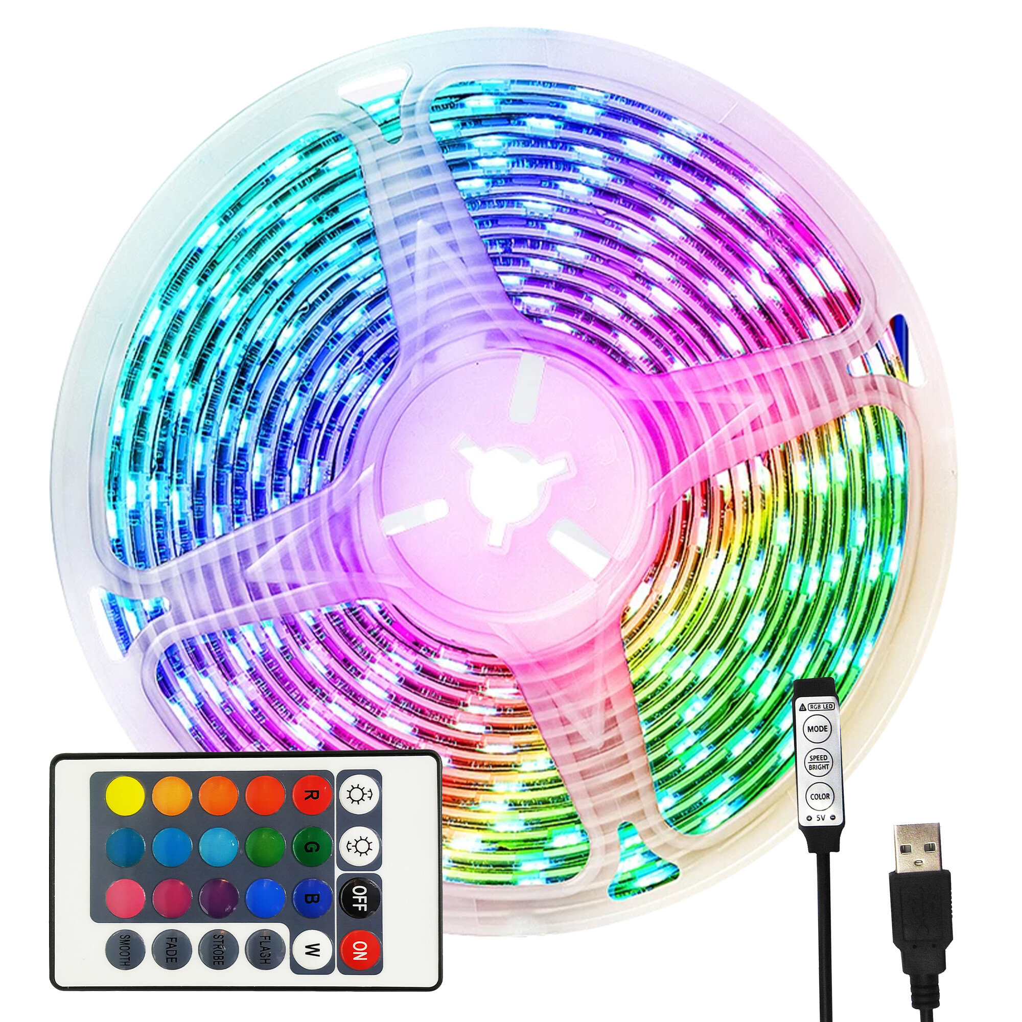 Светодиодная лента DIARDI IP67 RGB с пультом ДУ самоклеящаяся