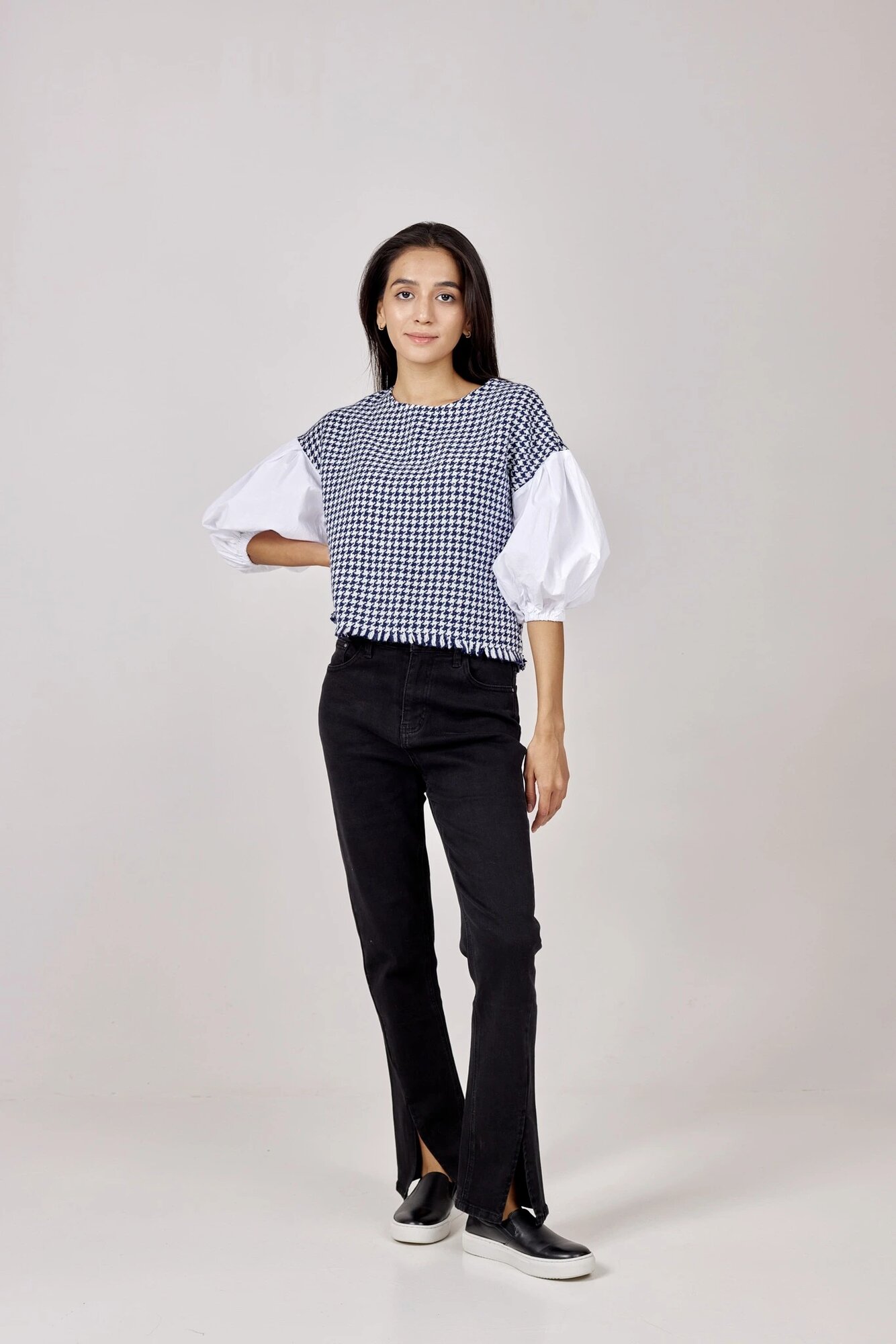 Блуза Selfie, размер L, сине-белый — фото 1