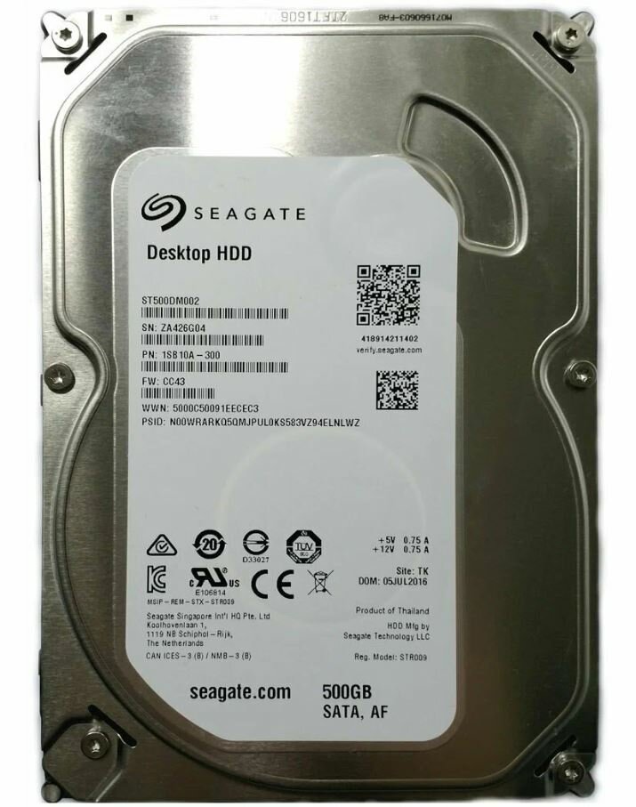 Жесткий диск Seagate ST500DM002, 500 Гб, 7200 об./мин, 16 Мб — фото 1
