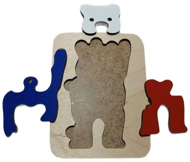 Монтессори "Медвежонок" 3 детали — фото 1