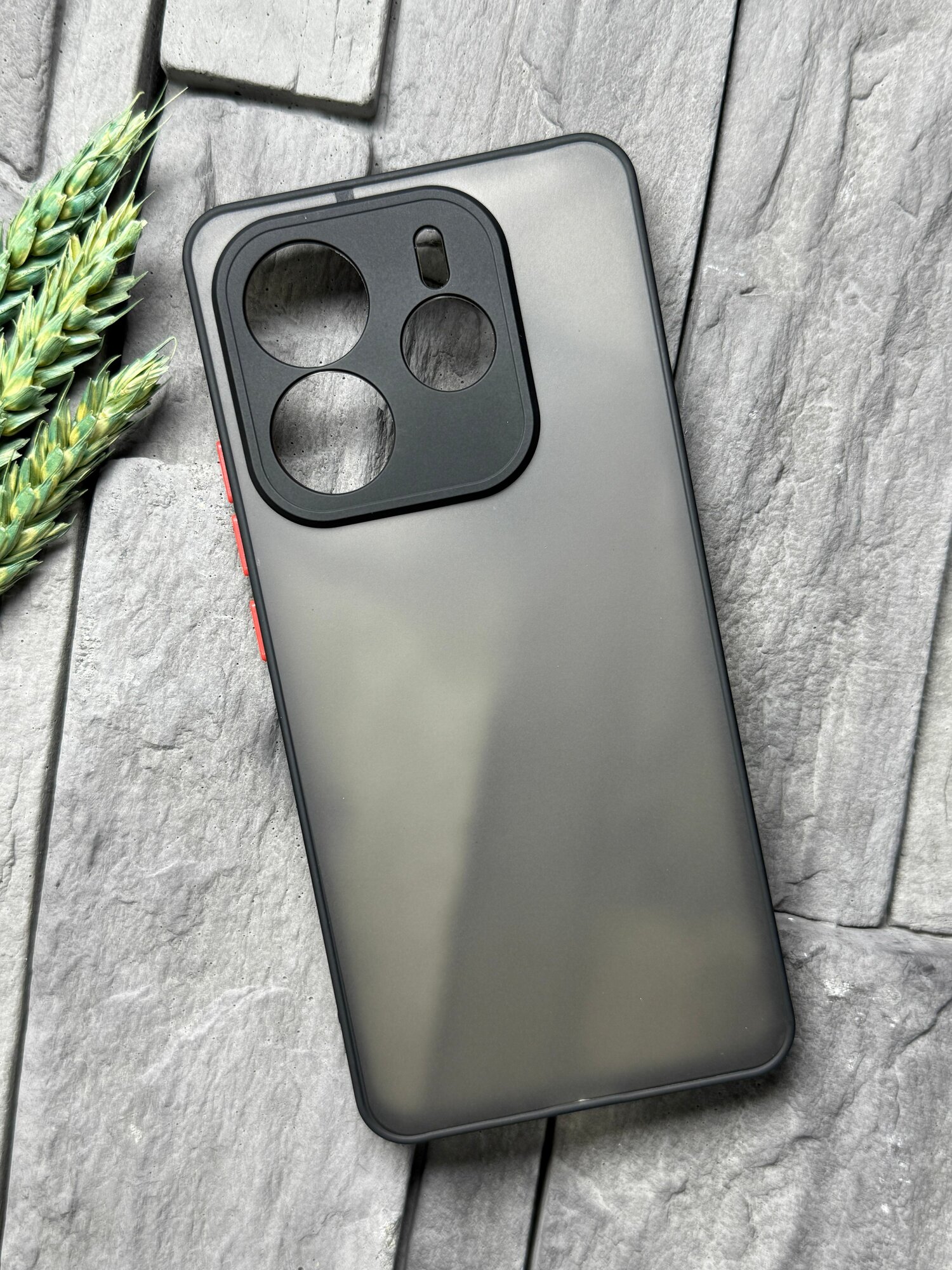 Чехол противоударный для Xiaomi Redmi Note 14 4G / Редми Ноут 14 4Джи матовый, с защитой камеры, черный