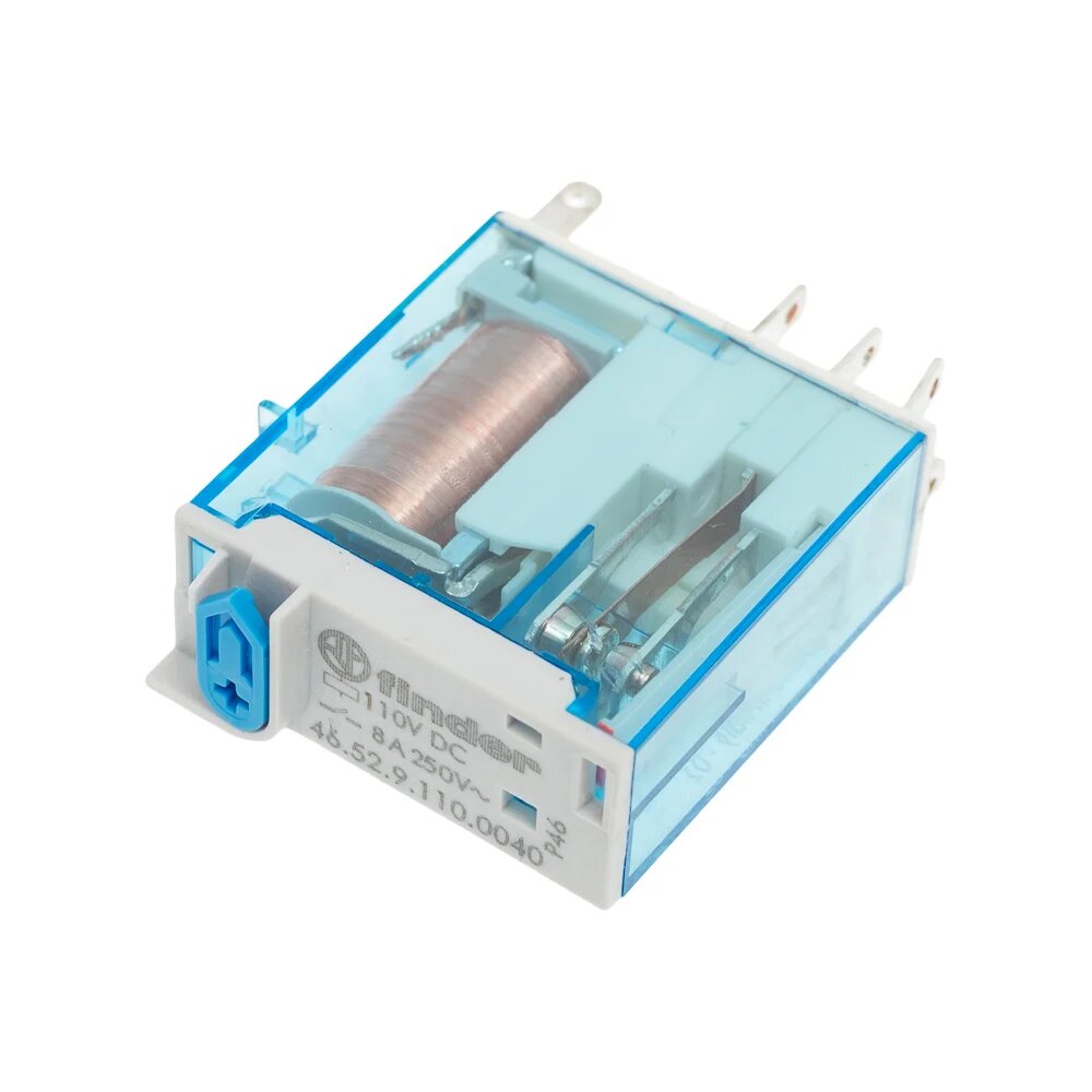 Миниатюрное промышленное реле Finder 2 перекидных контакта 8А 110В DC 465291100040