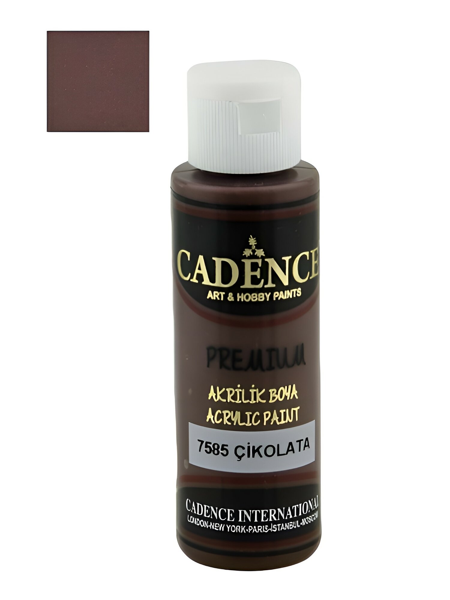 Акриловая краска Cadence Premium Acrylic Paint, 70 мл. Chocolate-7585