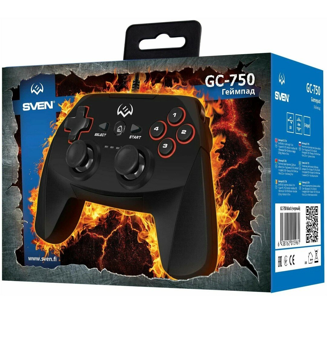 SVEN GC-750 Проводной геймпад с поддержкой Windows, Android, PS3
