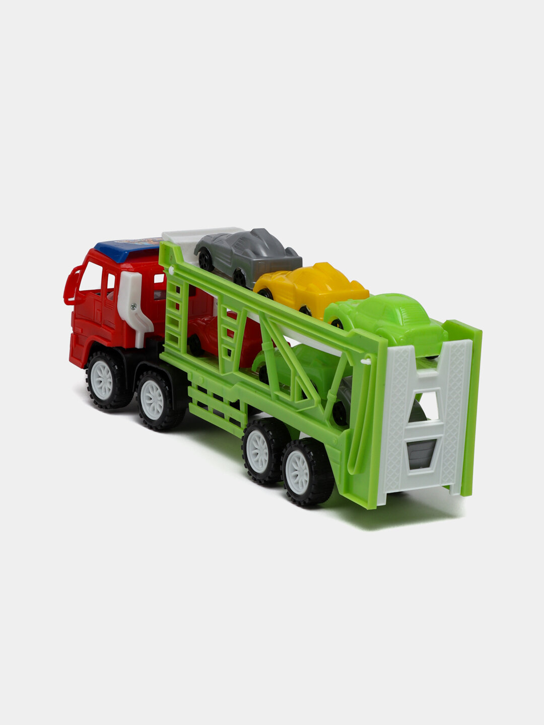 Грузовик-автовоз TVR вогдаль, с машинками Микки Мауса, для детей от 3 лет, черный с цветами — фото 1