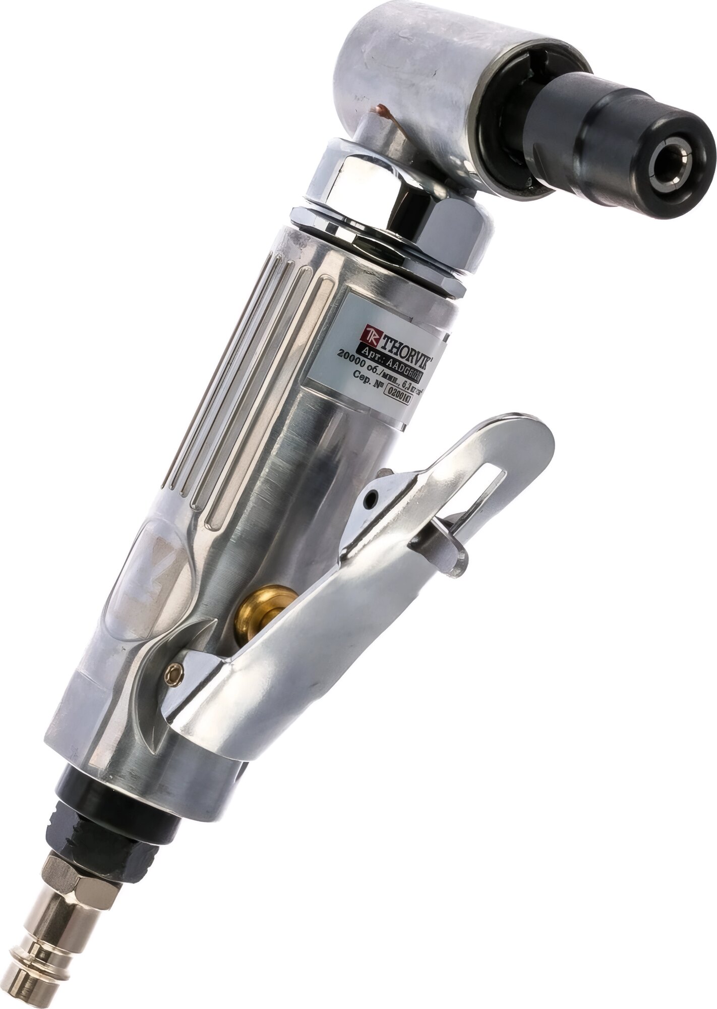 Бормашинка пневматическая угловая 20000 об/мин, патрон 6 мм, L-157 мм Thorvik AADG6020