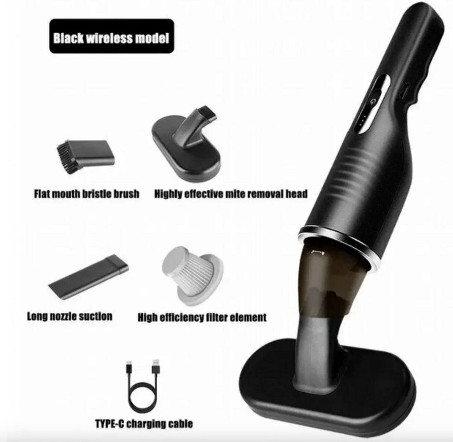 Мощный пылесос для автомобиля, сухая уборка, контейнер, черный