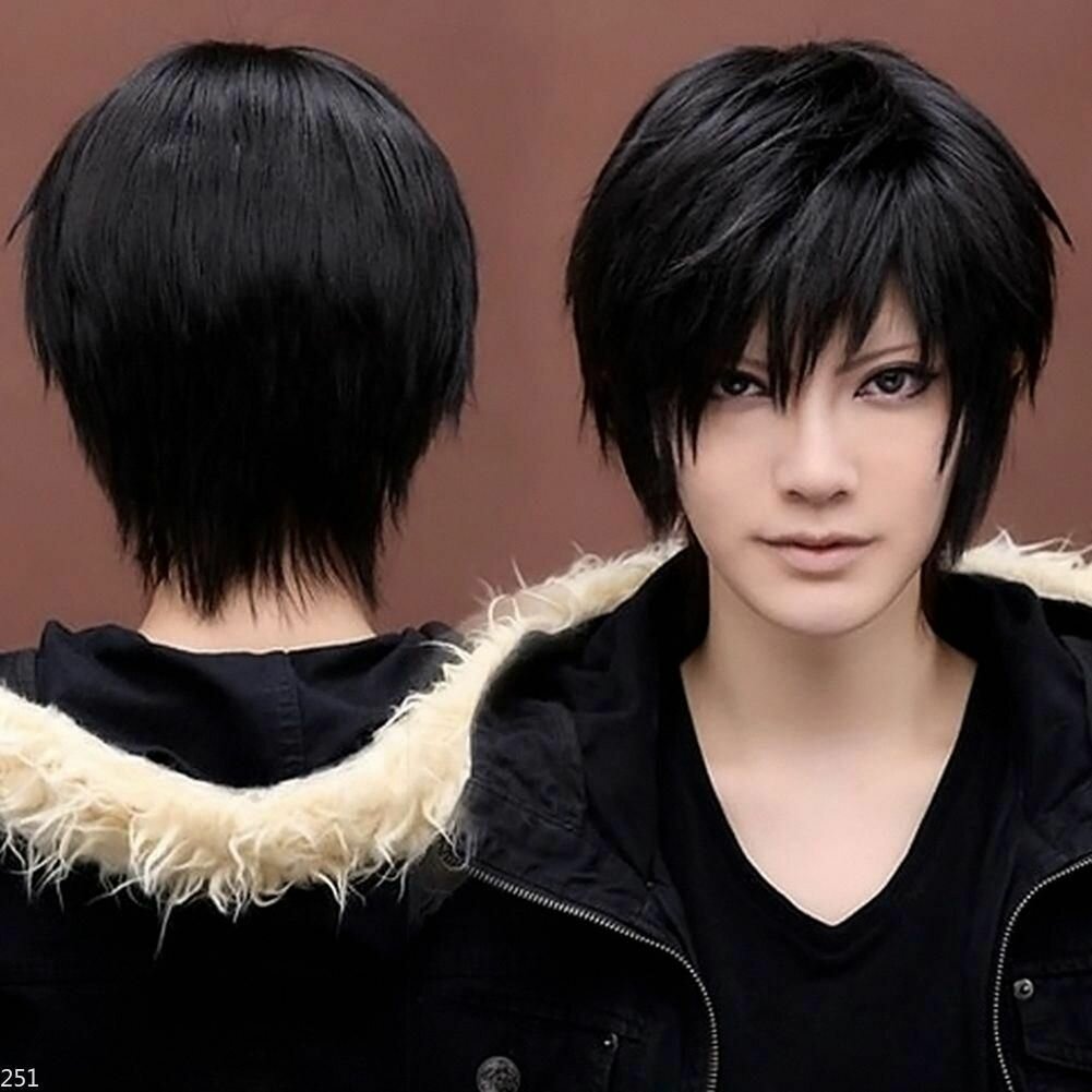 Мужской черный парик / Универсальный парик для косплея / Boy's Kylin Black Hair