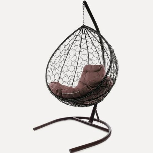Изображение товара Подвесное кресло кокон M-group Капля ротанг коричевый+коричневая подушка