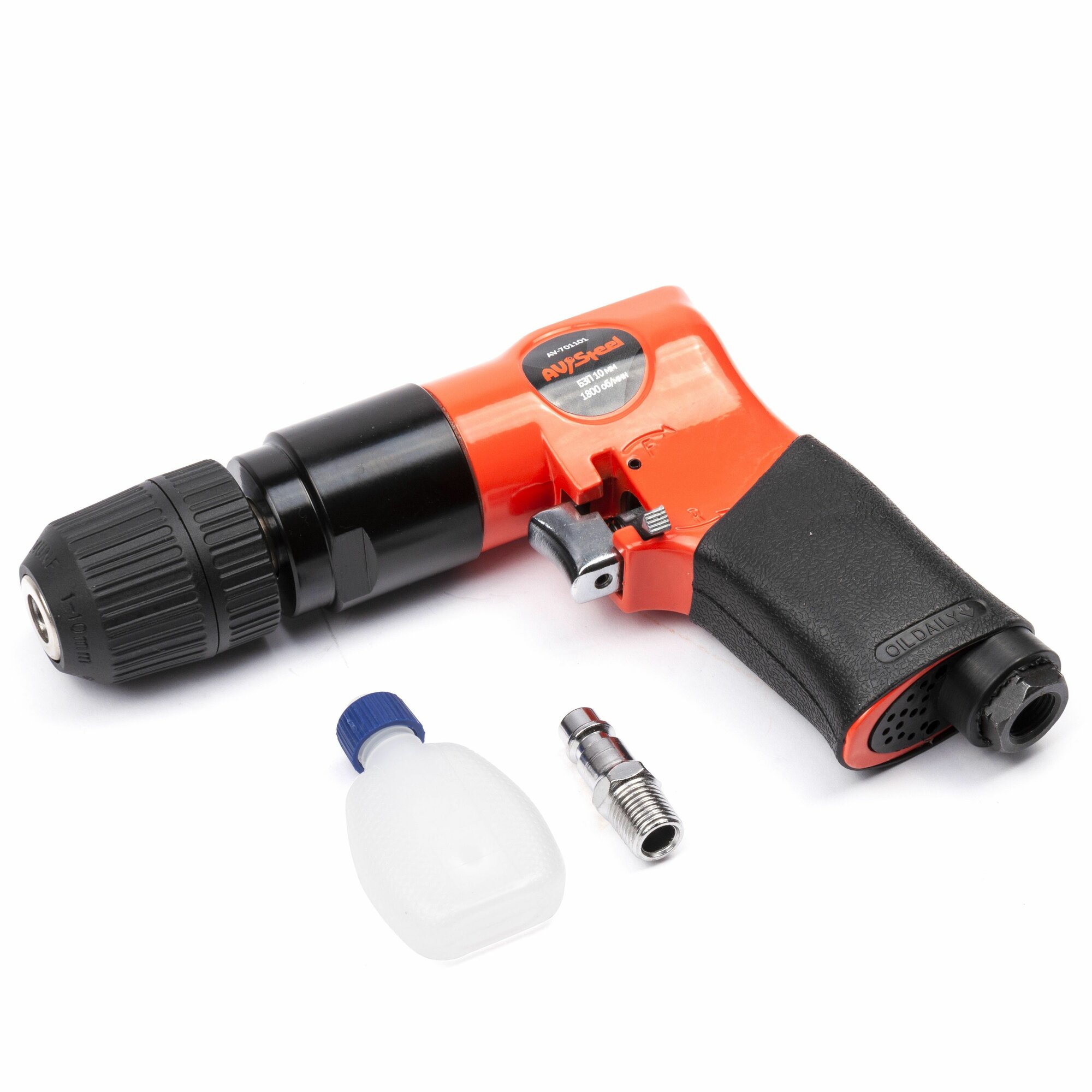 Пневмодрель AV Steel AV-701101, 1800 об/мин, быстрозажимной патрон 10 мм — фото 1